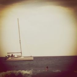 Close-up of boats in water