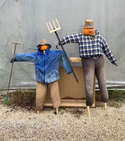 Rear view of people standing