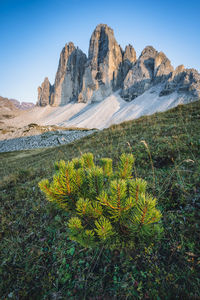 Scenic view of rocky mountains against sky