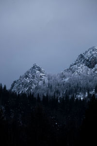 Scenic view of snowcapped mountain against sky