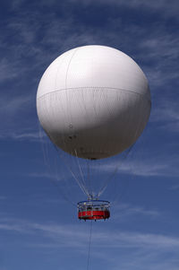 Low angle view of hot air balloon against sky