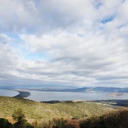 Scenic view of land against sky