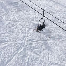 High angle view of ski lift