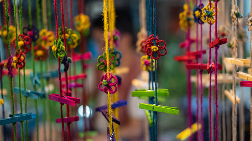 Close-up of multi colored flowers for sale