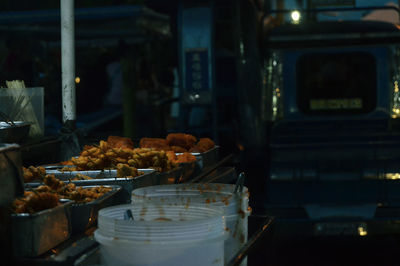 Food in containers for sale at store