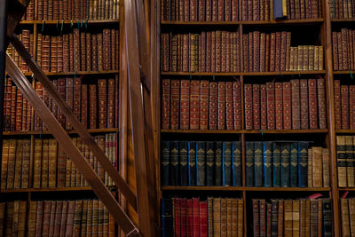 Close-up of books in shelf