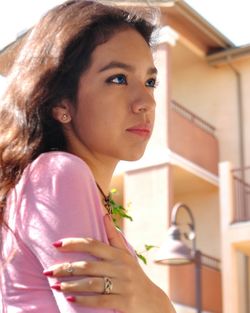 Woman looking at camera