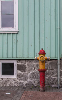 Closed door of old building
