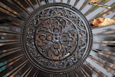 Directly below shot of ceiling of building