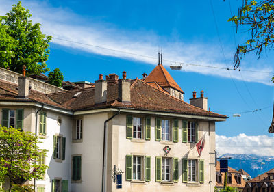 Low angle view of buildings against sky