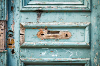 Full frame shot of old door