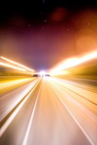 Light trails on highway at night