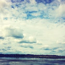 Scenic view of landscape against cloudy sky