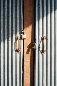 Full frame shot of closed metal door