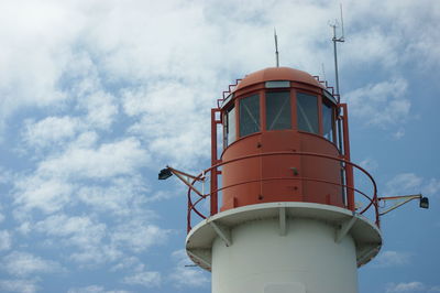 Low angle view of lighthouse against sky