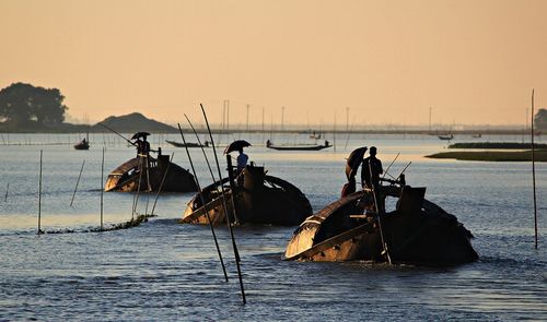 Bangladeshi traditional boats on titas river