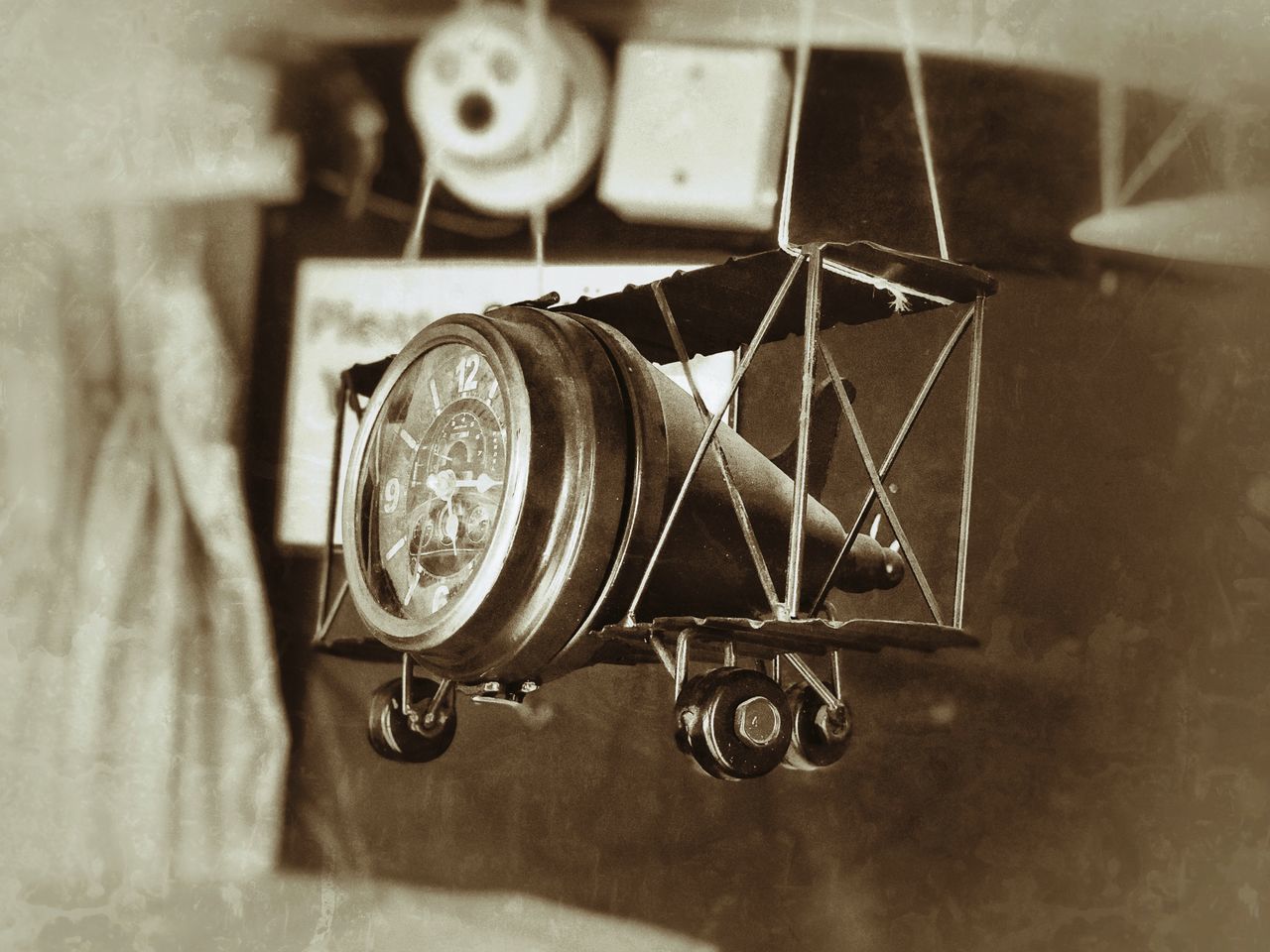 indoors, old, antique, metal, close-up, retro styled, focus on foreground, technology, no people, obsolete, film industry, still life, vintage, home interior, equipment, projection equipment, table, selective focus, run-down