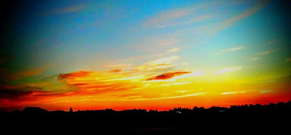 Silhouette of landscape at sunset