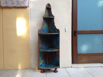 Closed door of building