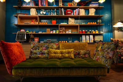 Books in shelf at home