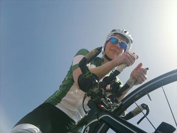 Low angle view of woman