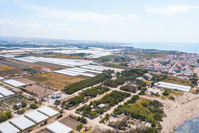 Innovation and infinite land of greenhouses for tomatoes in sicily