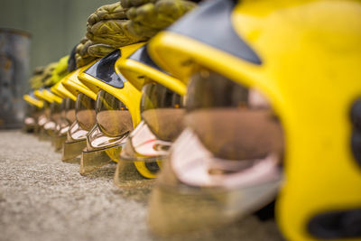 Close-up of yellow shoes