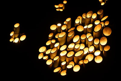 Close-up of illuminated lights at night