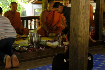 People sitting on table