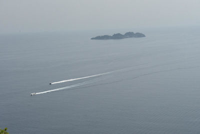 High angle view of sea against sky