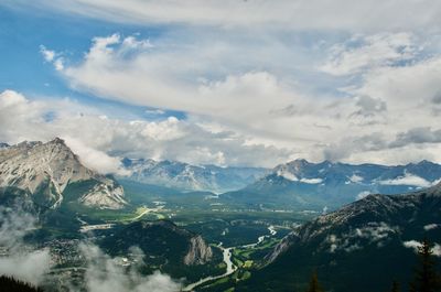 Scenic view of mountains against sky