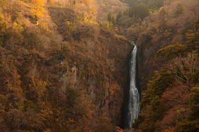 Scenic view of waterfall