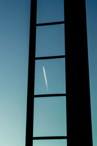 Low angle view of sky seen through window