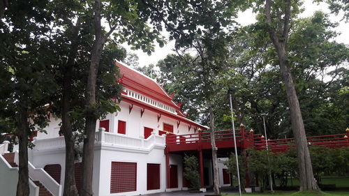 Low angle view of red outside building