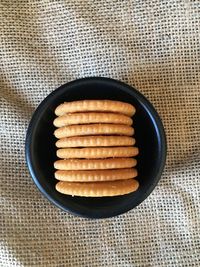 Directly above shot of bread on table