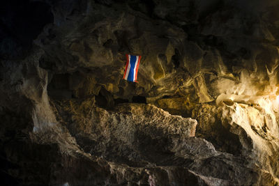 Low angle view of rock formation in cave