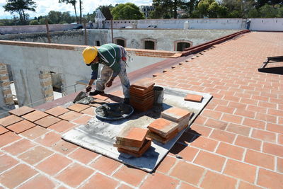 Worker at construction site