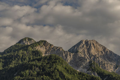 Low angle view of mountain against sky