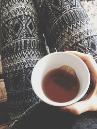 High angle view of coffee cup