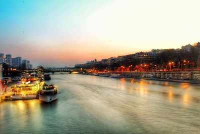 View of river at sunset