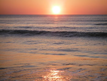 Scenic view of sea during sunset