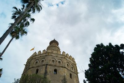 Low angle view of historic building against sky