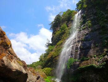 Scenic view of waterfall