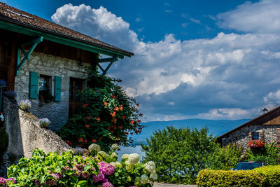 View of building against cloudy sky