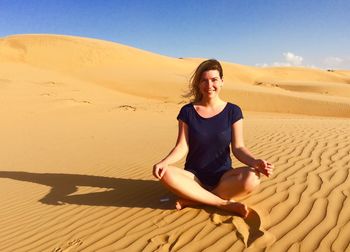 Portrait of woman in desert