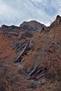 Rock formation on land against sky