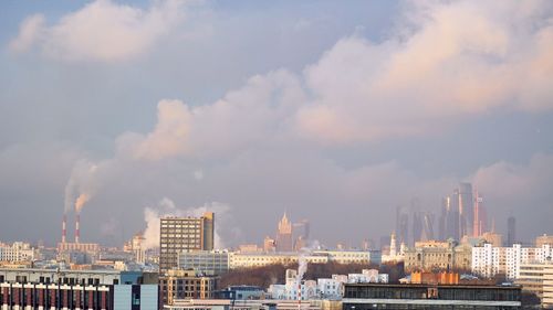 Panoramic view of buildings against sky