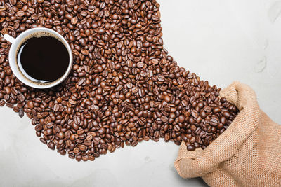 Directly above shot of coffee beans