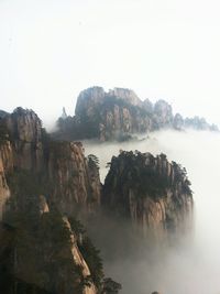 Scenic view of rock formation in sea