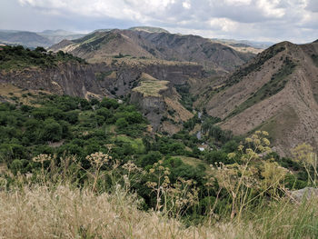 Scenic view of mountains against sky